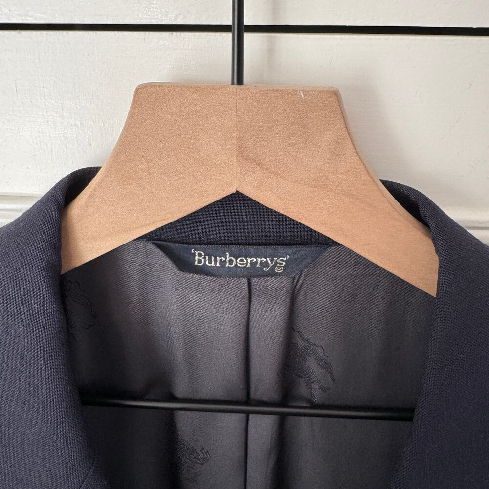 Vintage Burberrys' Navy Blue 100% Wool Double Breasted Sport Coat Blazer Size XL - Picture 3 of 6